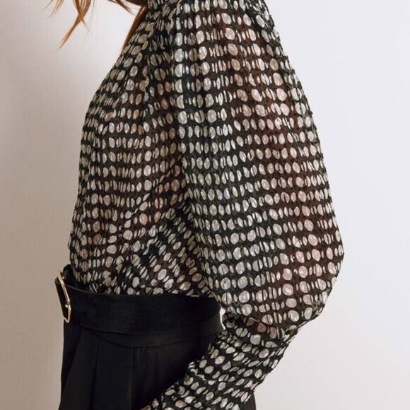 ba&sh Baldwin Printed V Back Blouse NWT - Picture 9 of 9